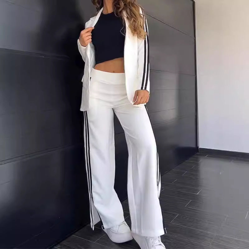 Elegant women's blazer set with wide trousers Amarae