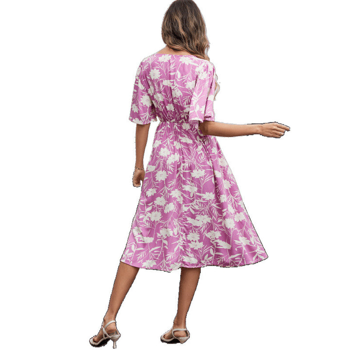 Floral patterned wrap dress for women Lune London