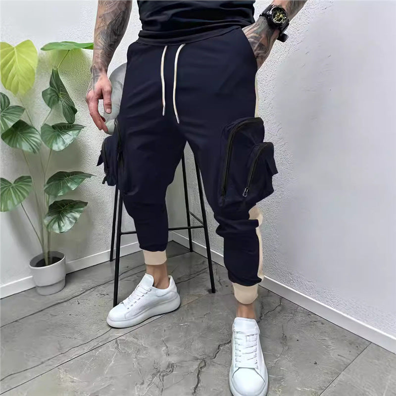 Men's cargo joggers with multifunctional zipped pockets and elastic waistband Lune London