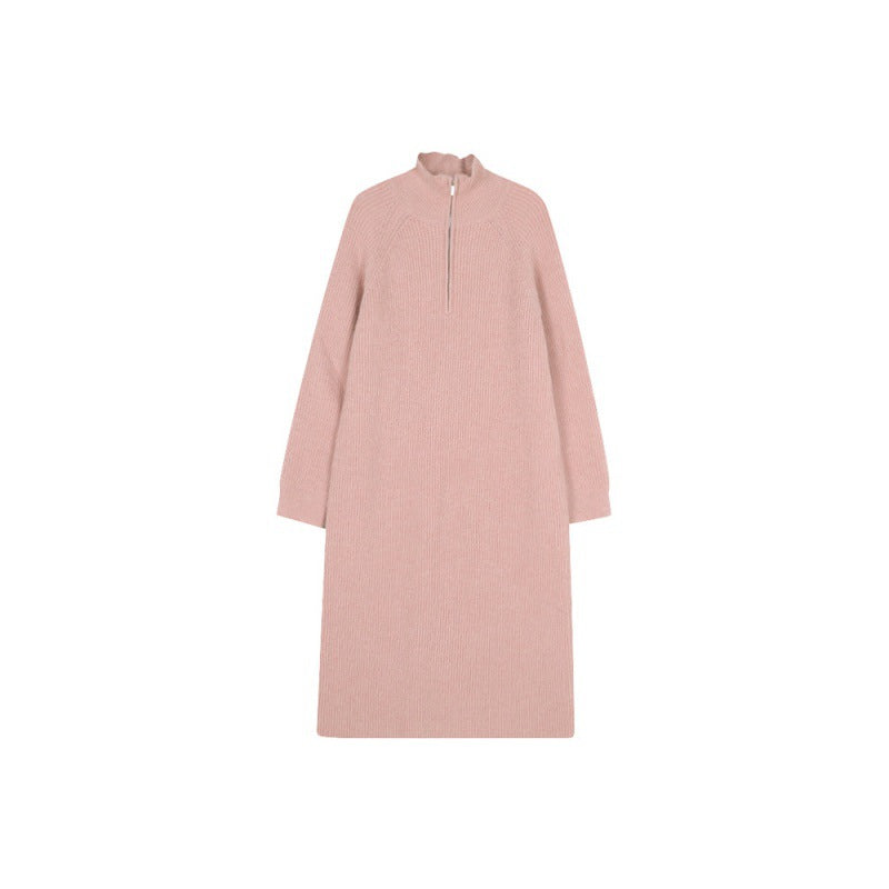 Robe tricotée pour femme avec col montant et fermeture éclair Chic & Stil
