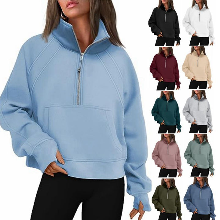 Ladies stylish half-zip sweatshirt Lune London