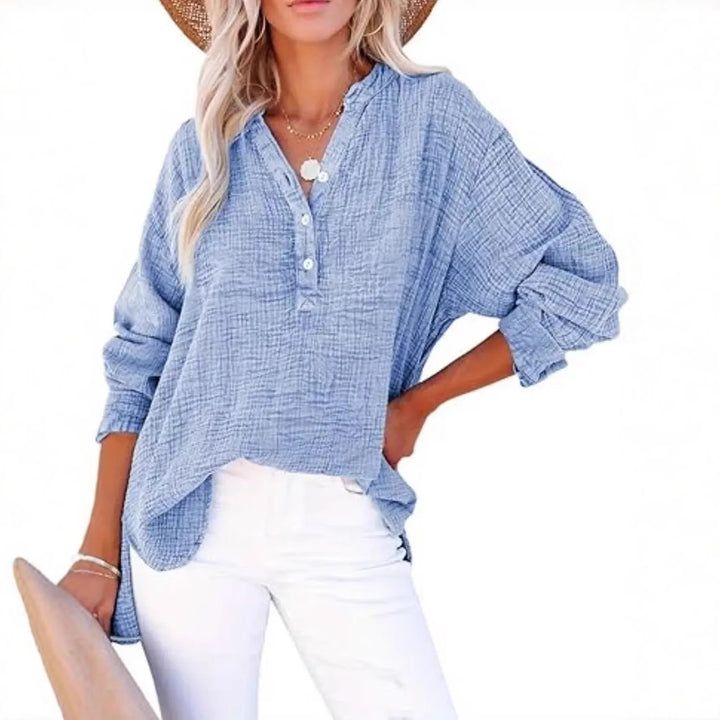 Casual cotton shirt for women with button placket Lune London