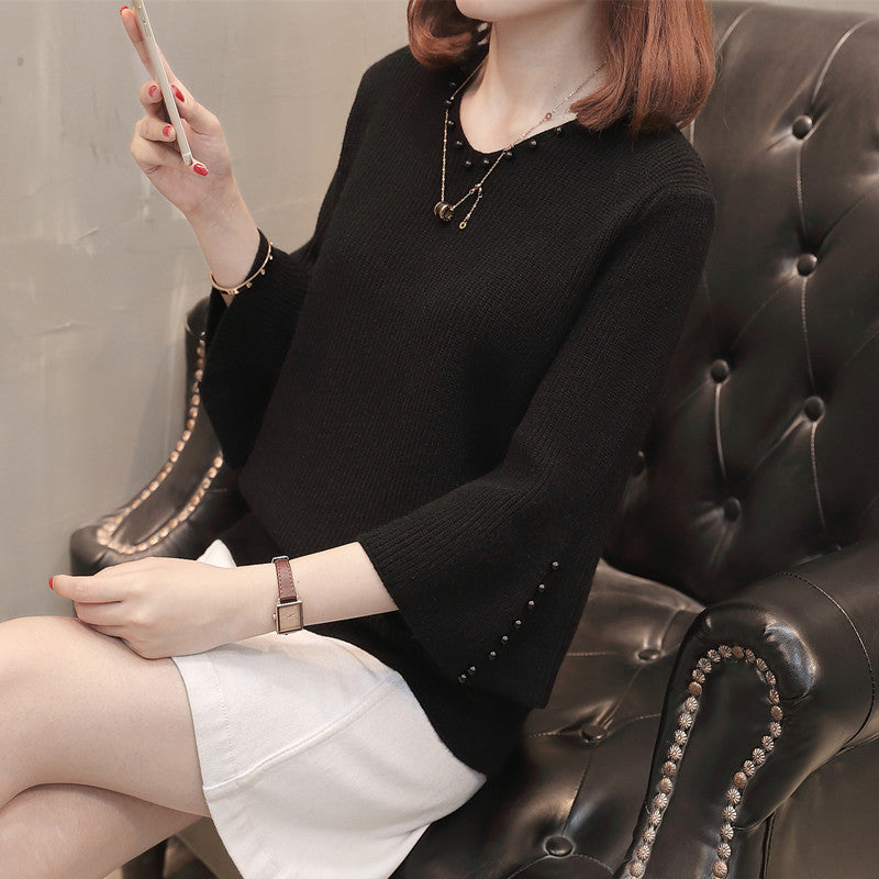 Sweater women with loose fit and bead details Lune London