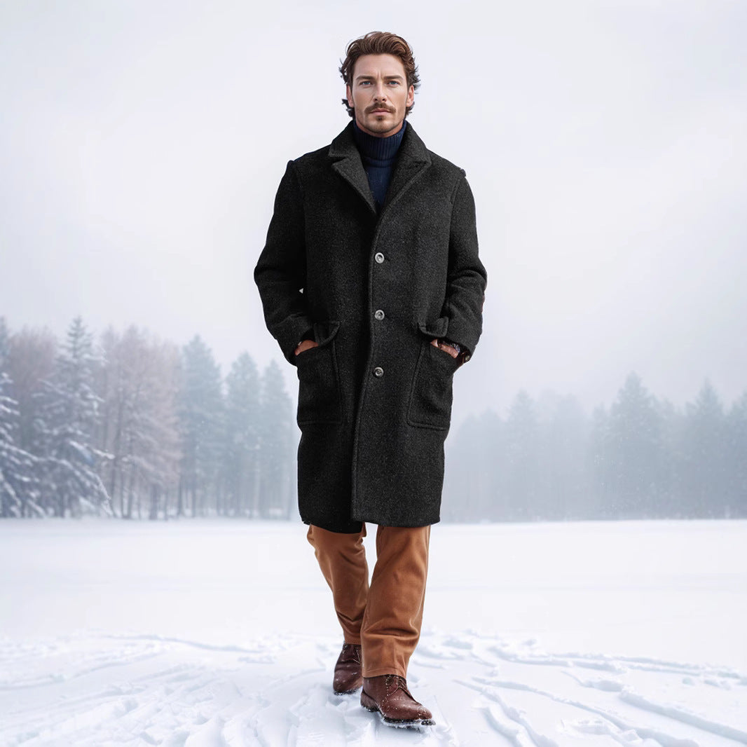 Classic Fit Wool Coat for Men Amarae