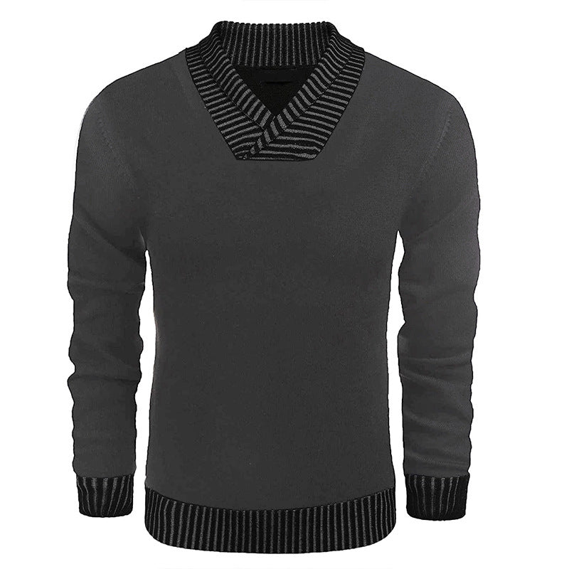 Elegant knitted sweater for men with modern shawl collar and structured top Lune London