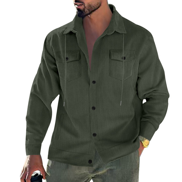 Trendy corduroy jacket for men with practical chest pockets and structured design Lune London