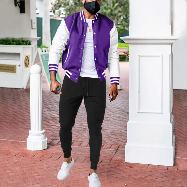 Men's university sport jacket with modern contrast elements Lune London