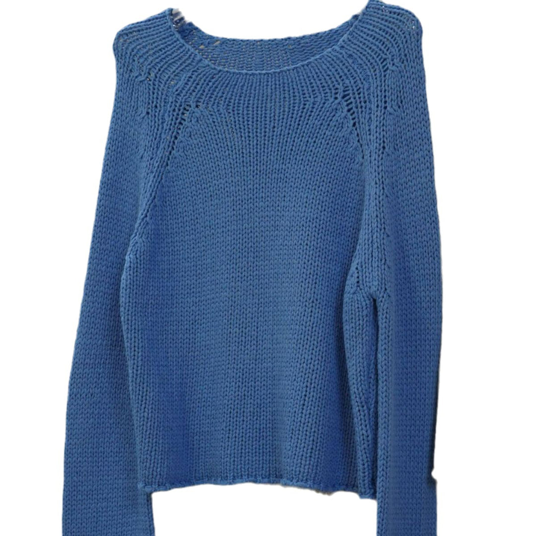 Women's Loose Chunky Knit Sweater with Wide Round Neckline and Bell Sleeves Amarae