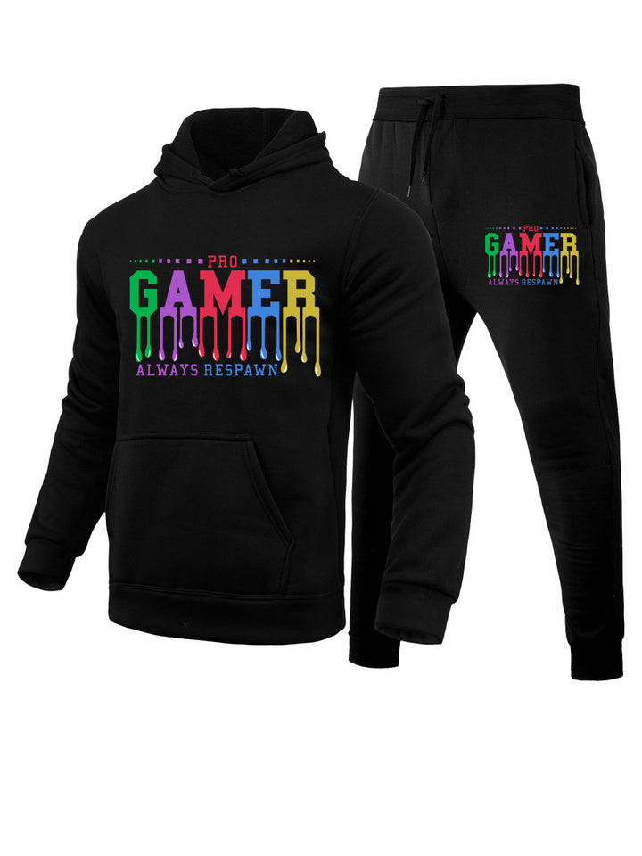 Men's hoodie and jogger set with a colorful gamer design Lune London