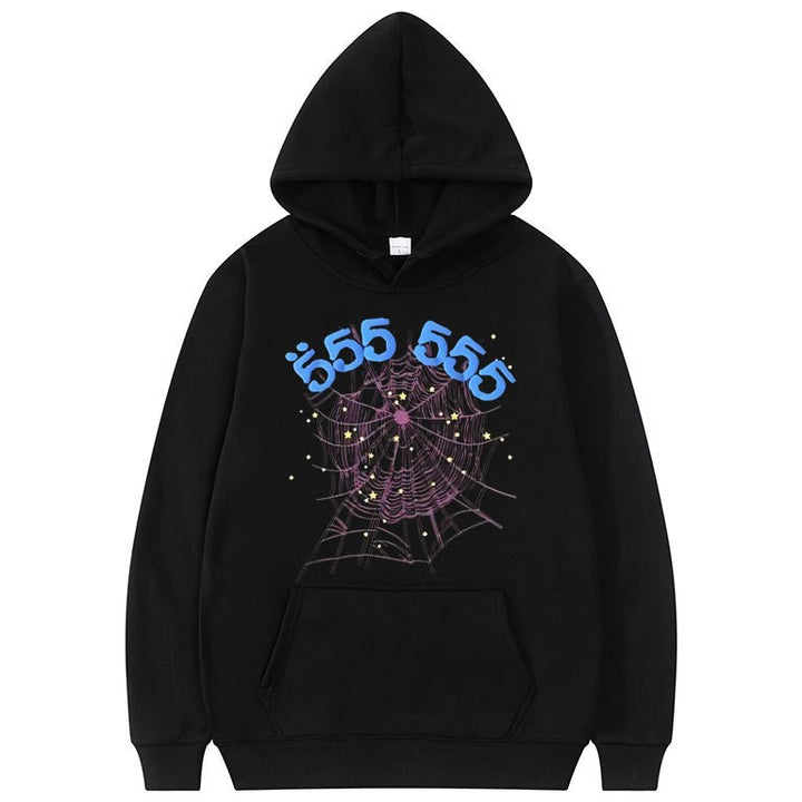 Ladies hoodie with a creative spider web pattern Lune London