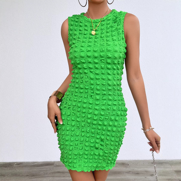 Women's short fitted dress with textured material Lune London