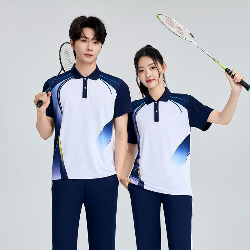 Unisex badminton training set with functional polo and sporty jogging pants Amarae