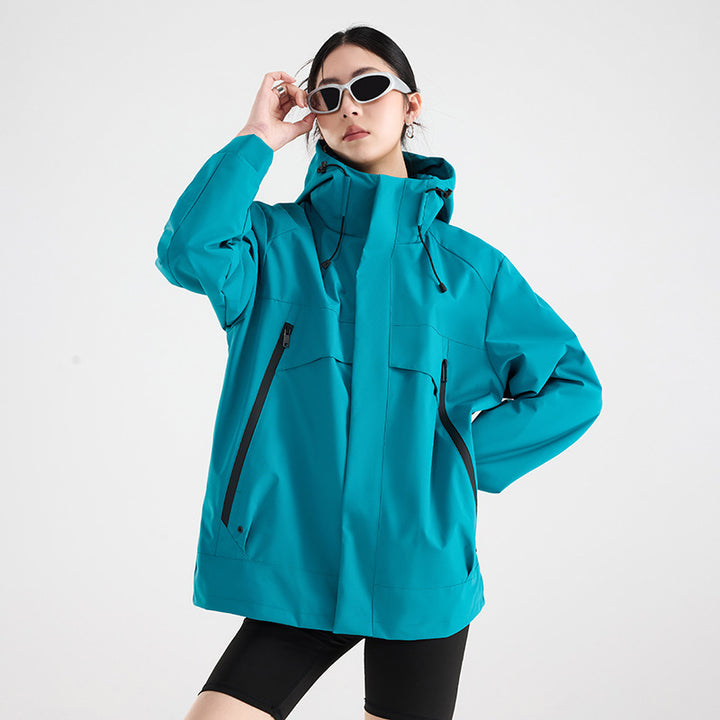 Women's technical waterproof oversized parka with hood and concealed zip pockets Amarae