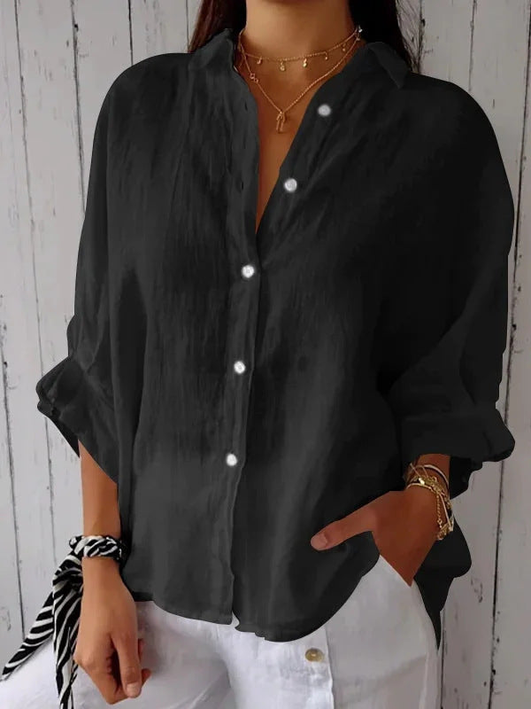 Light linen blouse for women with a relaxed fit Lune London