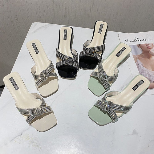Elegant ladies' sandals with rhinestone embellishments and comfortable block heel Amarae