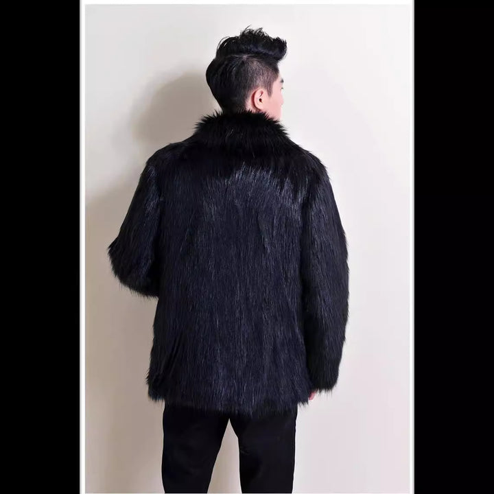Men's faux fur jacket with classic collar Lune London
