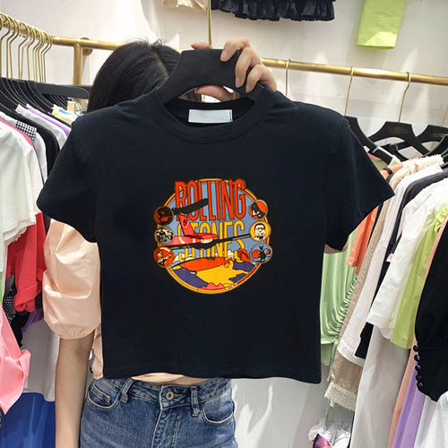 Women's Short-Sleeve T-Shirt with Creative Print Design and Loose Fit