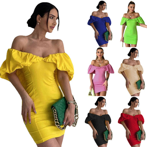 Mini wedding dress for women with voluminous sleeves Amarae
