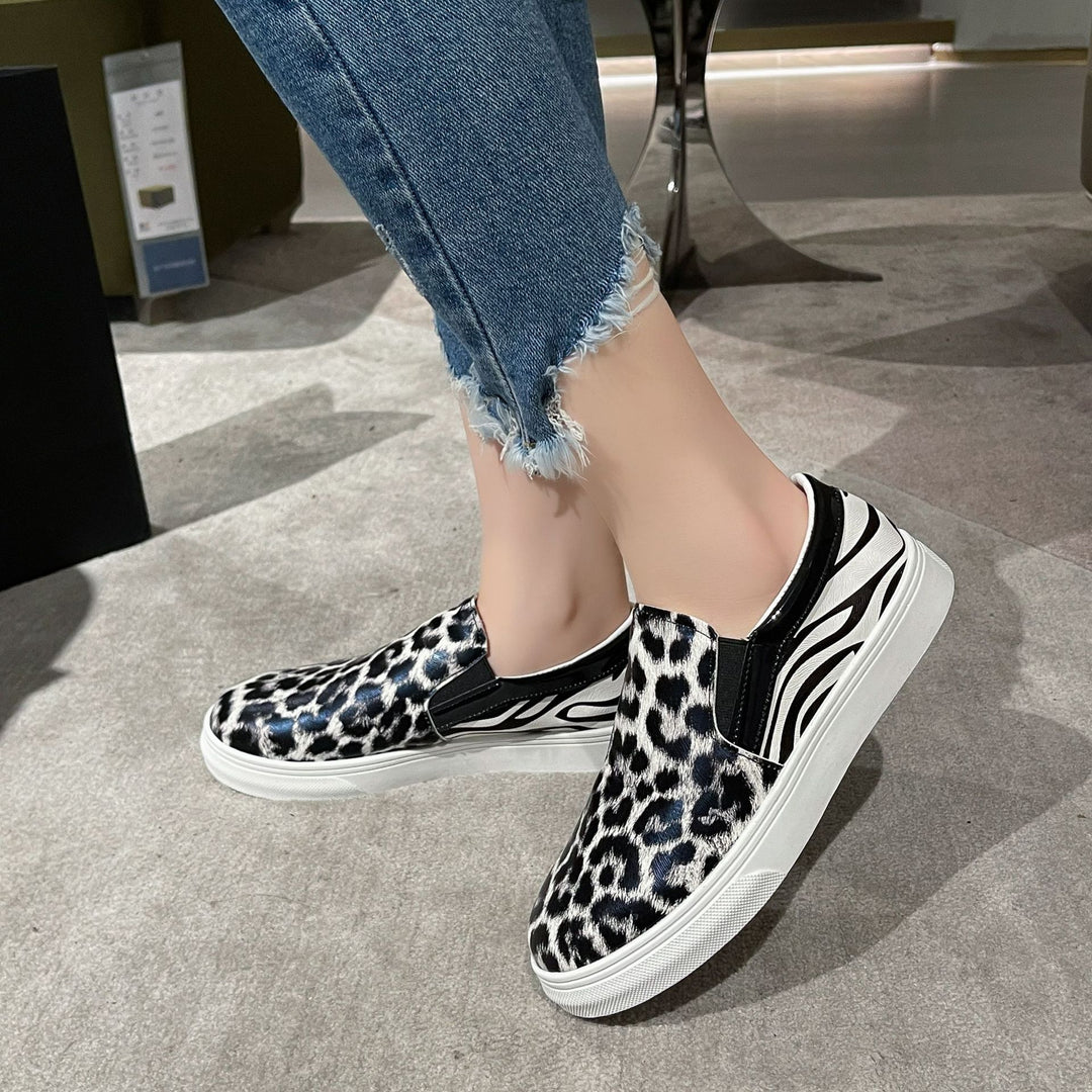 Slip-on leopard print sneakers for women Lune London