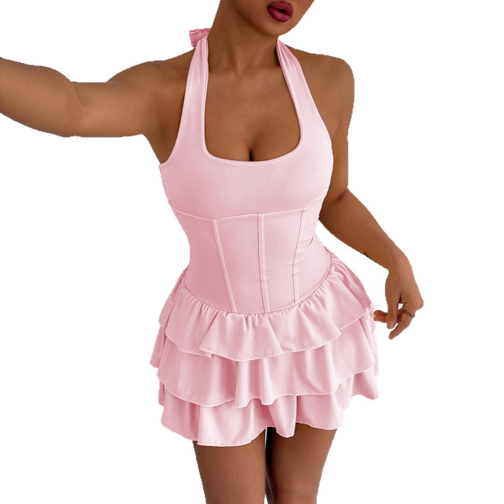 Women's ruffle dress with strapless design and figure-sculpting cut Lune London