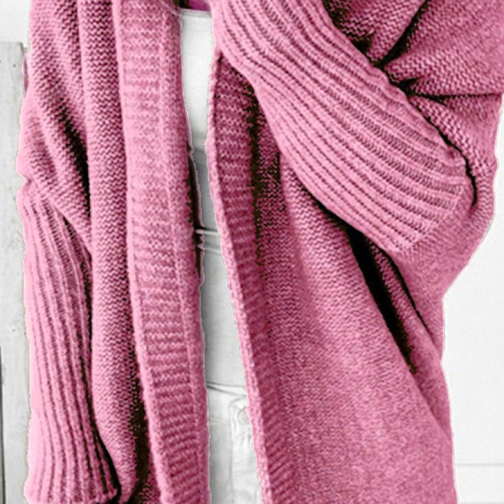 Ladies Casual Knit Sweater with Open Front and Fine Texture Lune London