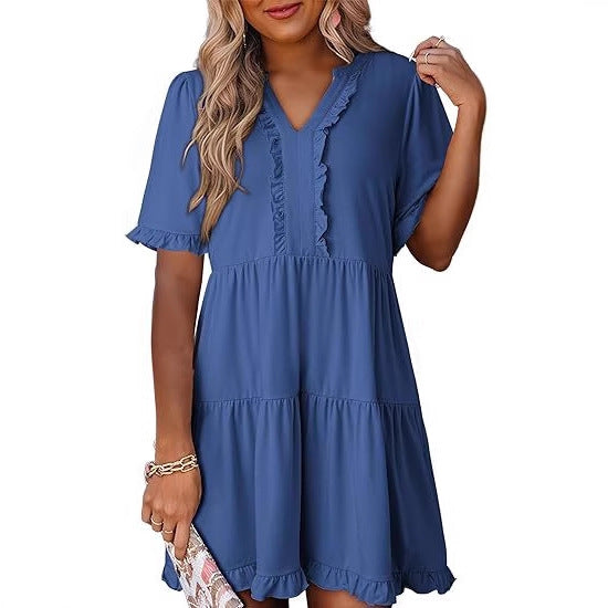 Lightweight summer dress for women with ruffle details Lune London