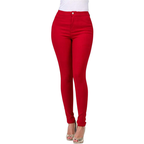 Women's High-Cut Skinny Jeans with Elastic Stretch Amarae