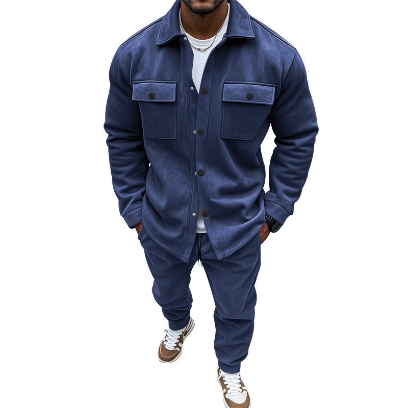 Casual shirt and pants set for men in soft material with practical pockets Lune London