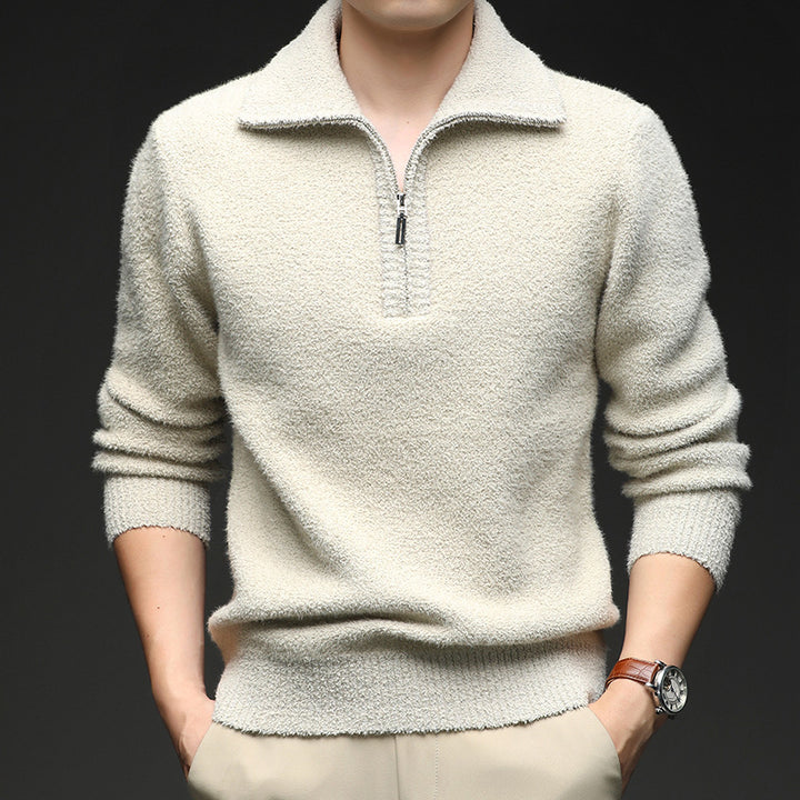 Men's sweater with high collar and zipper Lune London