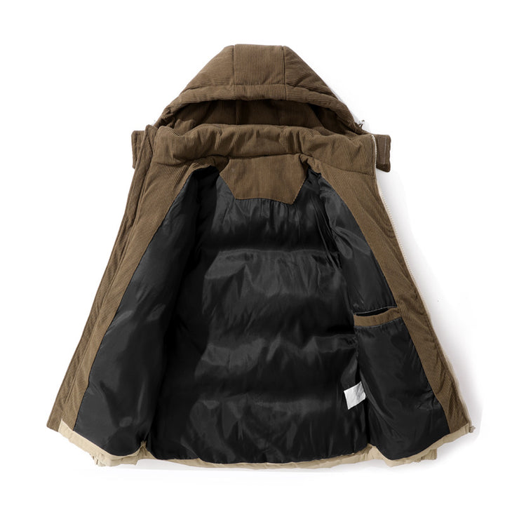 Women's quilted winter jacket with cord shoulder detail, hood, and two-way zip Amarae