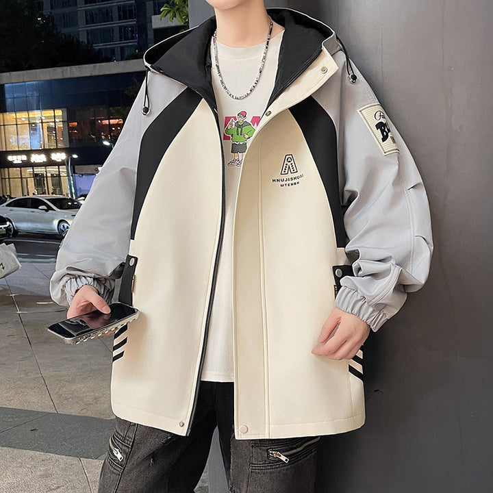 Urban transition jacket for men with adjustable hood Lune London