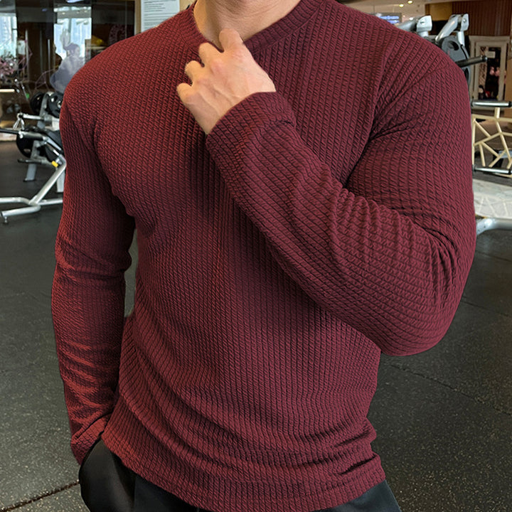 Men's long sleeve T-shirt in structured fabric Amarae
