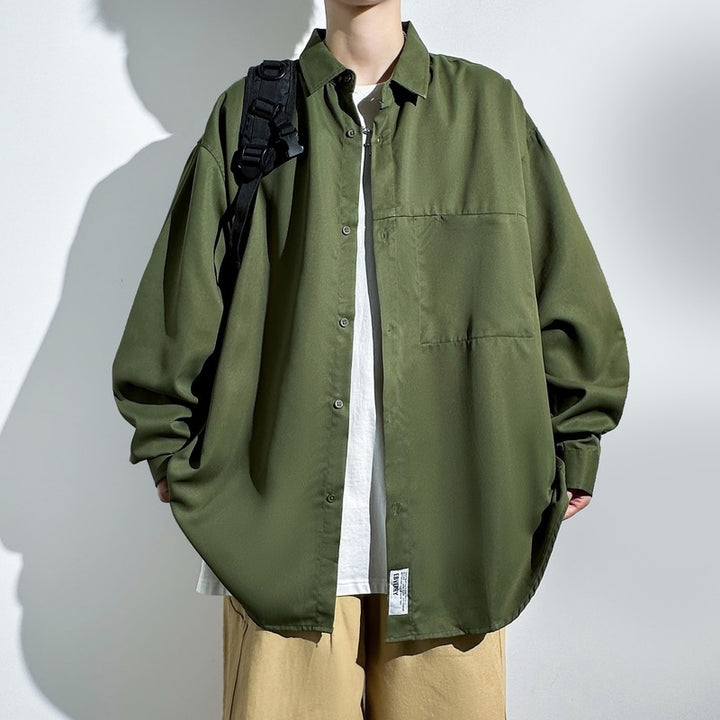 Men's oversized shirt with practical chest pocket Amarae