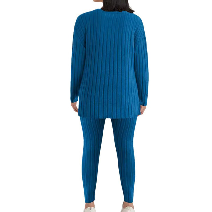 Women Casual Knit Set with Ribbed Structure and Loose Fit Lune London