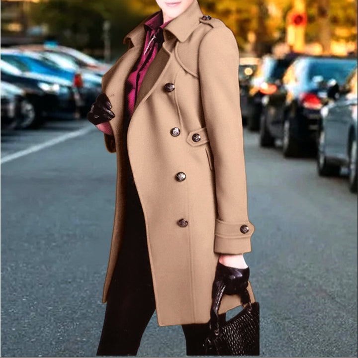 Chic and stylish double-breasted trench coat for women