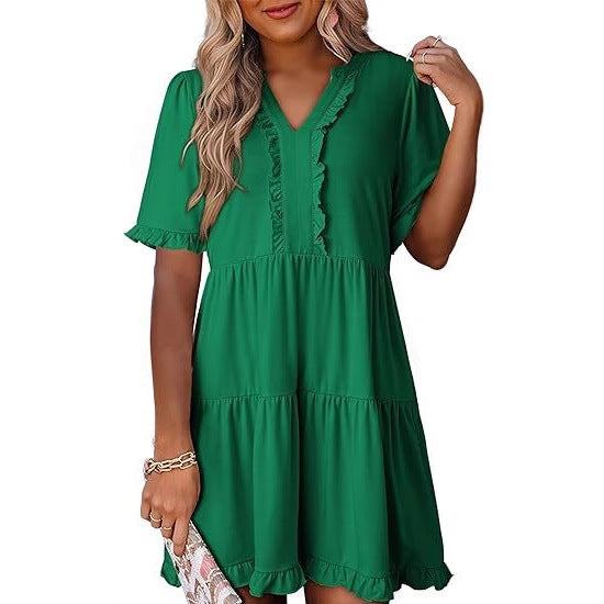 Lightweight summer dress for women with ruffle details Lune London