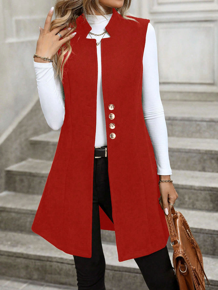 Women’s vest with an elegant cut and decorative buttons Lune London