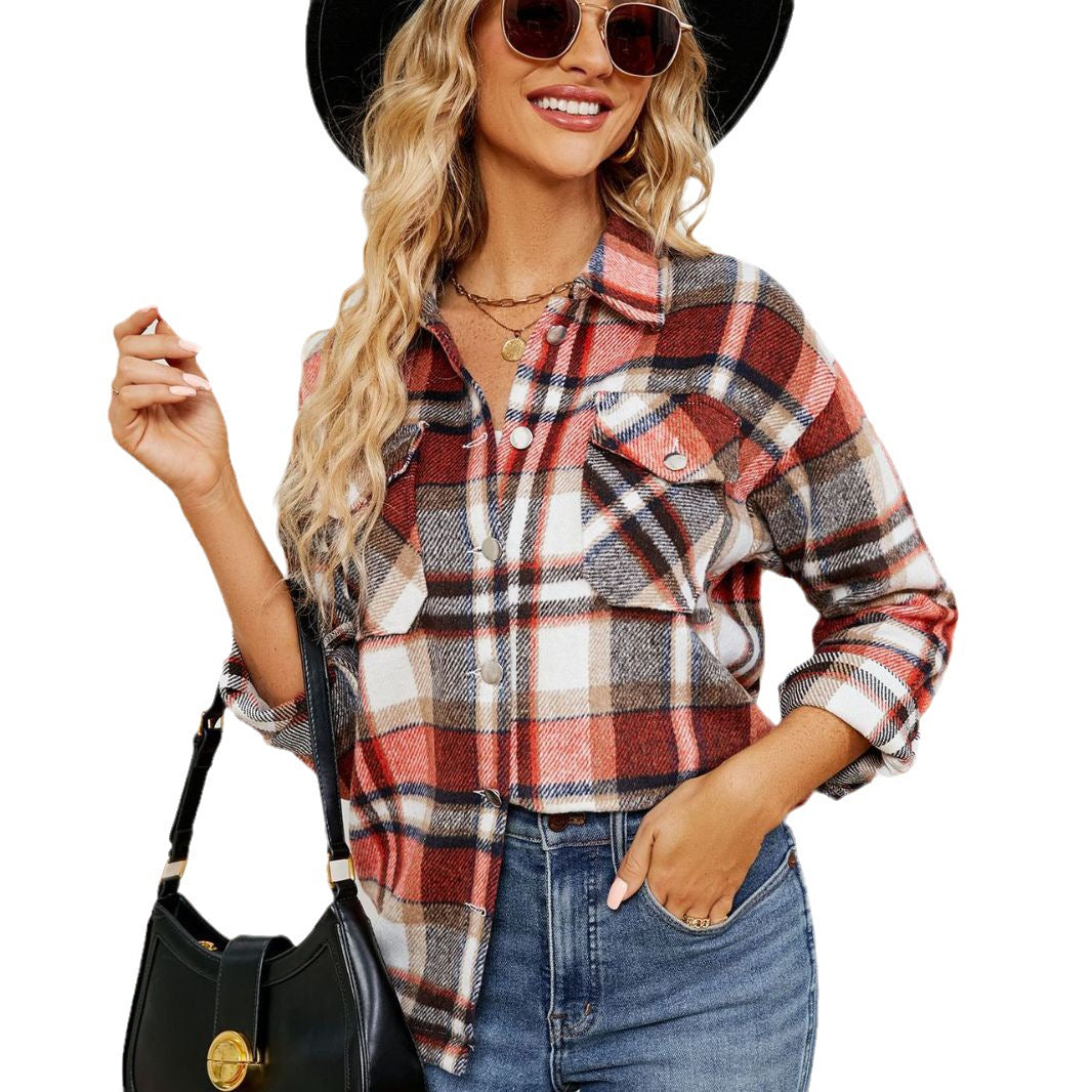 Oversized checkered shirt for women in soft flannel Amarae