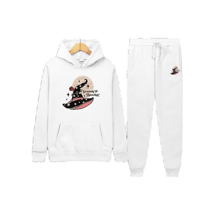 Women's Hooded Sweatshirt and Jogging Pants Set with Cool Halloween Design Chic & Stil