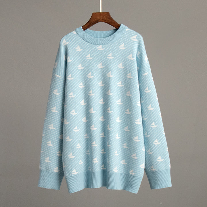 Sweater surdimensionné à motifs pour femmes en coton de haute qualité Chic & Stil