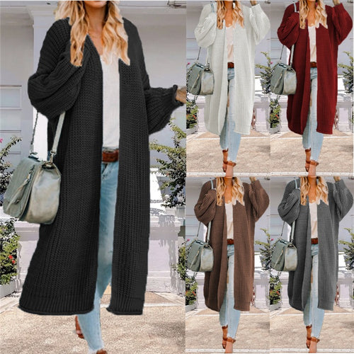 Ladies Large knit coat with an oversized fit and large pockets Amarae