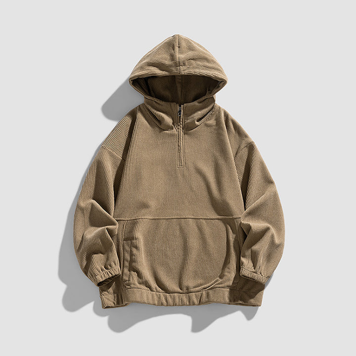 Women's fluffy hoodie with half-zip Lune London