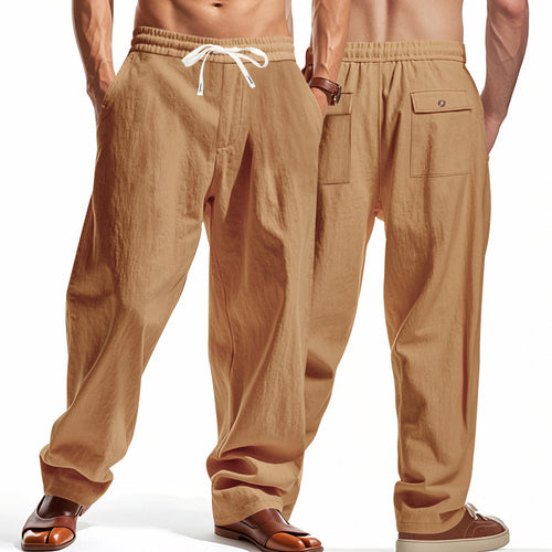 Light casual pants for men with elastic waist and practical pockets Amarae