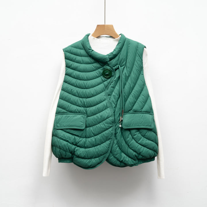 Padded vest for ladies with innovative cut and functional pockets Lune London
