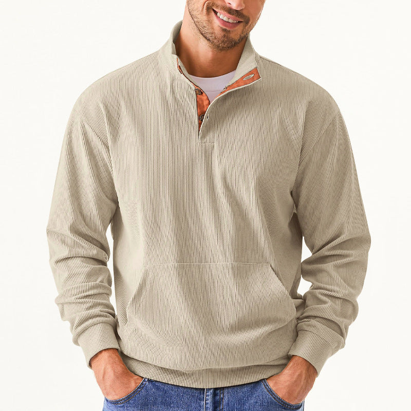 Men's cozy hoodie with fashionable faux leather details and high-quality cotton Chic and style