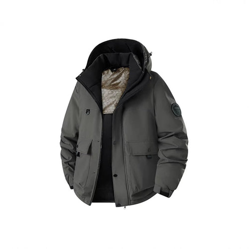 Men's Insulated Urban Parka with Stand-up Collar and Concealed Hood Amarae