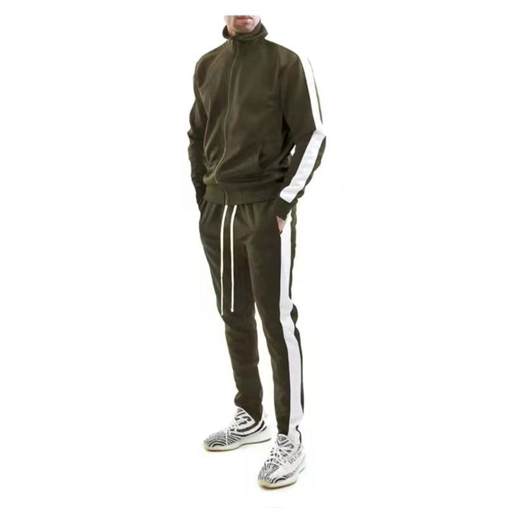 Men's sports suit with high collar and side stripes Lune London
