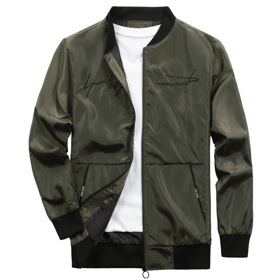 Trendy bomber jacket for men with elastic cuffs and practical zip pockets Lune London