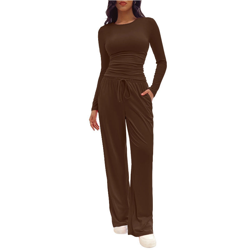 Women's Comfortable Lounge Set with Long-Sleeved Top and Loose-Fitting Pants Lune London