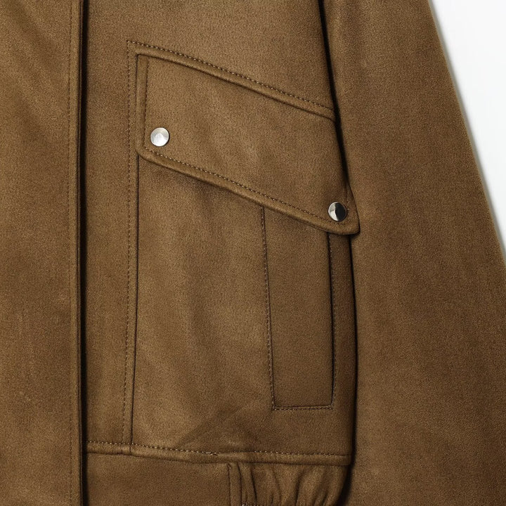 Ladies modern Utility jacket with high collar and practical pockets Lune London